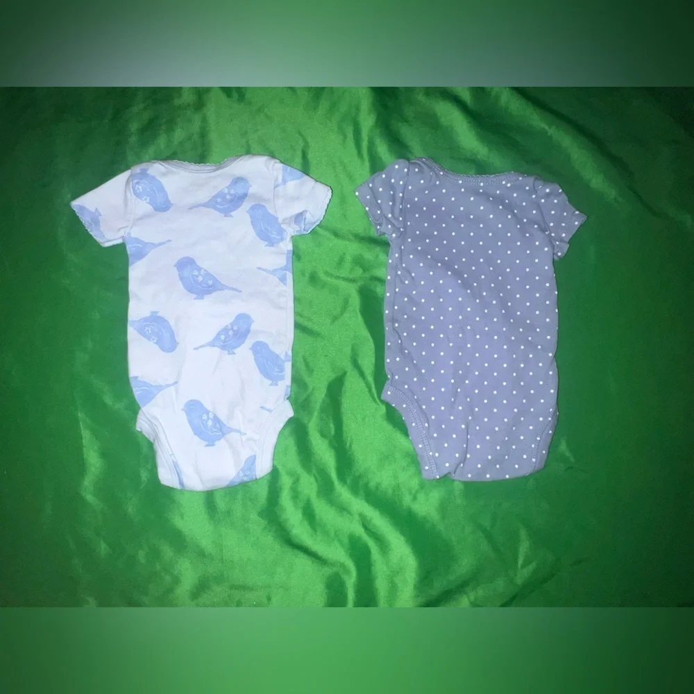 Carter's Blue and Gray Bodysuits Set size Newborn
